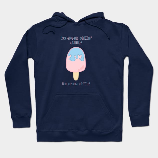 Aesthetic Freezing Ice Cream Logo Design Hoodie by Al-loony